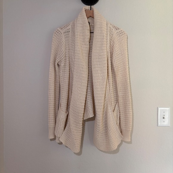 Rip Curl Sweaters - Rip Curl Cardigan Sweater Small Cotton Blend Cream Boho Coastal Open Knit
